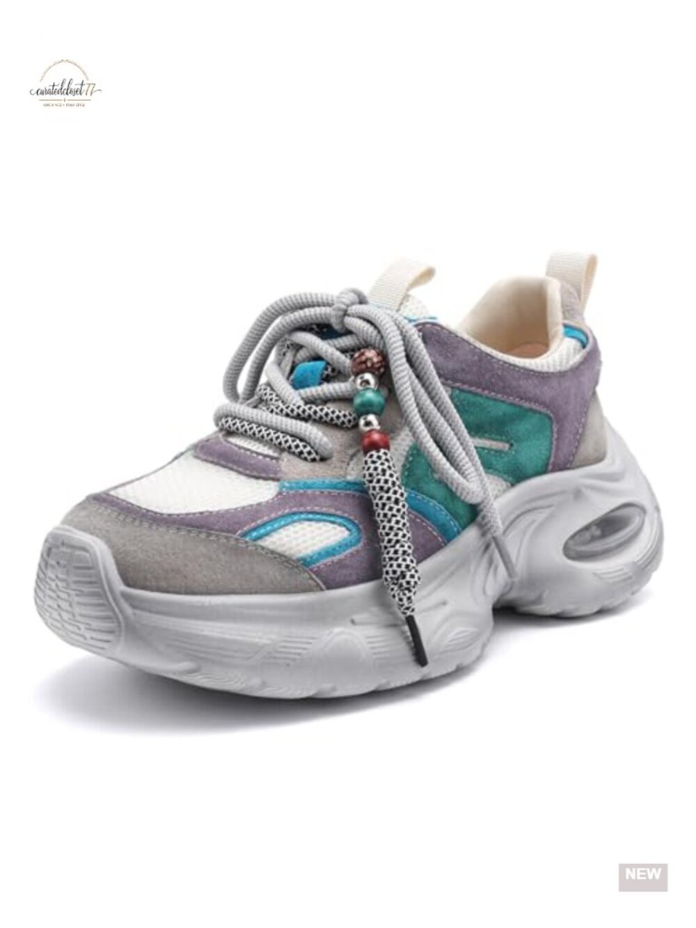 Chunky Platform Sneakers for Women Lace-Up Casual Walking Shoes